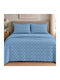 Astron Italy Giulia Super-Double Bed Sheet Set 245x260cm Blue (4pcs)