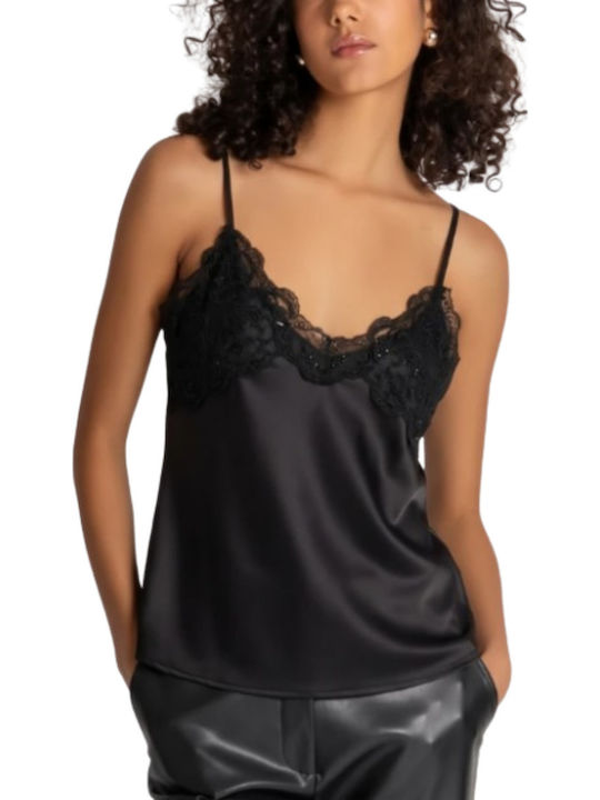 Ärmellose Damenbluse Black