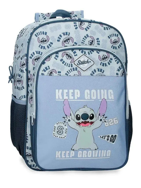 Stitch School Backpack with Water Bottle Holder Blue 16L 30 x 13 x 40 cm