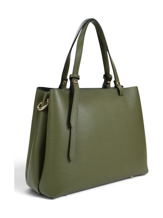Passaggio Leather Grüne Damen-Shopper-Tasche au...