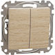 Schneider Electric Recessed Double Wall Switch Without Frame Beige