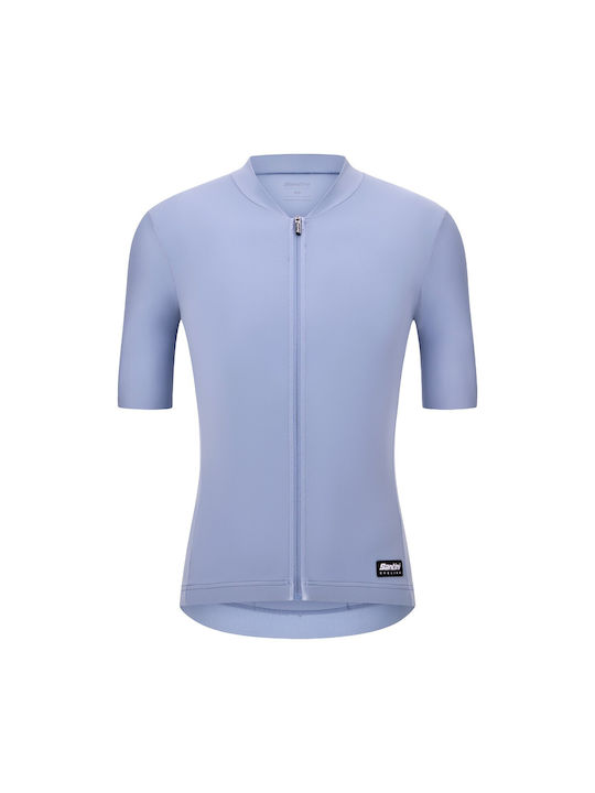 Santini Tricou de Ciclism cu Mâneci Scurte pentru Bărbați Albastru
