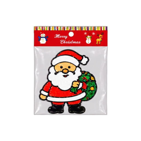 Christmas Stickers for Window with Santa Claus, Snowman and Reindeer Pattern