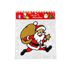 Αutocolante pentru Geam Xmas Magic Glass 18cm Moș Crăciun cu Sac Auriu Αutocolante pentru Geam Xmas Magic Glass 18cm Moș Crăciun cu Sac Auriu