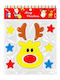 Festive Xmas Window Stickers 20x19.5cm Yellow Deer