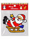 Christmas Stickers for Window with Santa Claus, Snowman and Reindeer Pattern