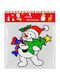 Xmas Magic Glass Αυτοκόλλητα Τζαμιού 18cm Snowman Tree Hug