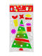 Christmas Stickers for Window with Santa Claus, Reindeer, Snowman, and Tree Design 15x26cm