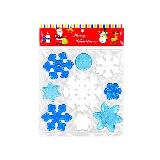 Festive Xmas Αυτοκόλλητα Τζαμιού 20x19.5cm Snowflakes Blue
