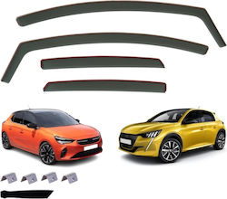 Deflectoare de vânt Opel Corsa F 2019+ 5 Uși Peugeot 208 2019+ 5 Uși Fumuriu Set 4 Bucăți Față și Spate Deflectoare de vânt Opel Corsa F 2019+ 5 Uși Peugeot 208 2019+ 5 Uși Fumuriu Set 4 Bucăți Față și Spate