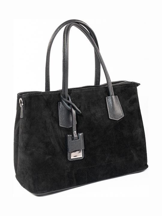 Black Leather Women's Tote Bag