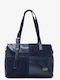 Fabric Women's Tote Bag Suede Dark Blue