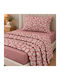 Astron Italy Irida Single Fitted Sheet Set 100x200+30cm Dusty Rose (3pcs)