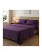 Marwa Super-Double Fitted Sheet Set 160x200+30cm Purple (4 Pieces)