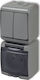 Karlik Single Power Socket with Lid and Switch Grey