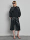 Damen Zip-Culottes mit Normaler Passform Schwarz