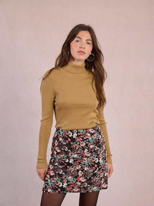 Molly Bracken Minirock mit hohem Bund Schwarz