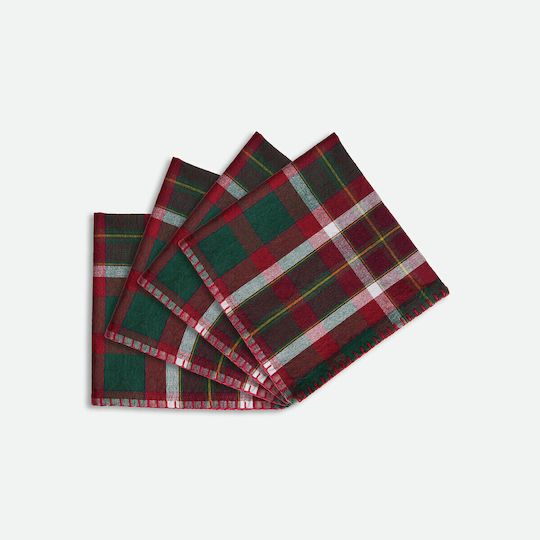 La Redoute Interieurs Set of 4 Red Checkered Table Napkins 45 x 45 cm