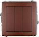 Karlik Waterproof Recessed Triple Wall Switch with Medium Brown Frame