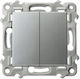 Ospel Recessed Double Wall Switch with Medium Silver Frame LP-19Z m 18