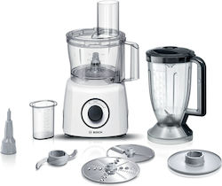 Bosch Multifunctional Food Processor 800W with 2.3 L Bowl and Blender Jug White