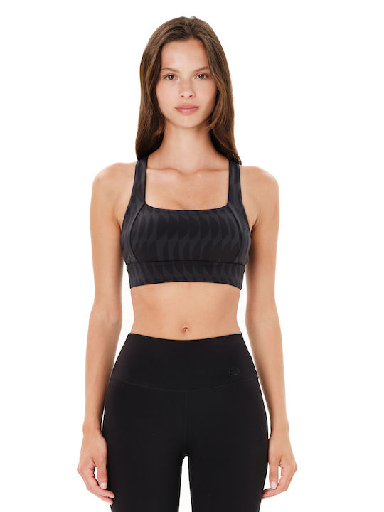 Bustier Sport Negru pentru Femei cu Căptușeală