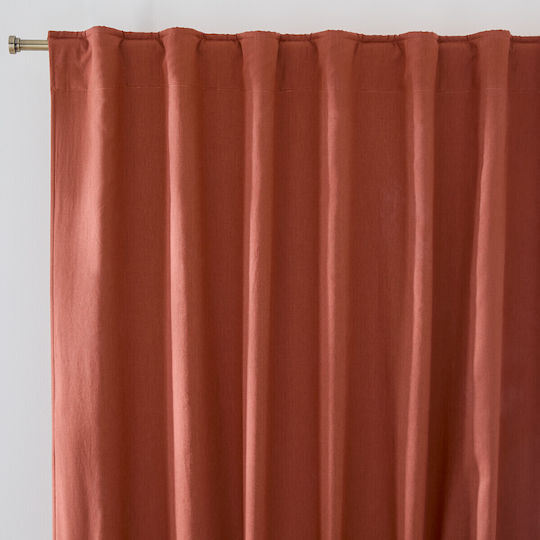 La Redoute Interieurs Vorhang mit Schlaufen Thermovorhang aus Leinen und Baumwolle 135x300 cm