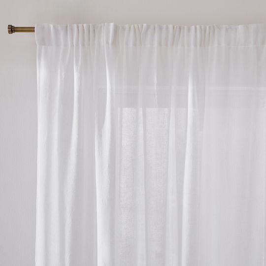 La Redoute Interieurs Pencil Pleat Curtain in Polyester and Linen 135x260cm