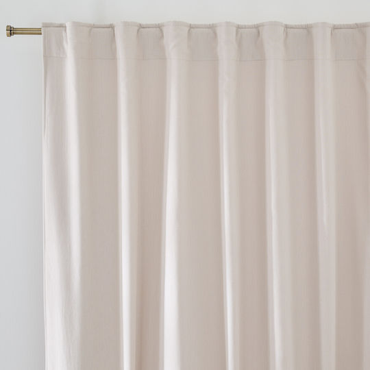 La Redoute Interieurs Tab Top Thermal Curtain in Linen and Cotton 135x350 cm