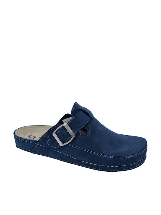 Comfort Way Shoes Ανδρικά Δερμάτινα Ανατομικά Σαμπό Μπλε Comfort Way Shoes Ανδρικά Δερμάτινα Ανατομικά Σαμπό Μπλε