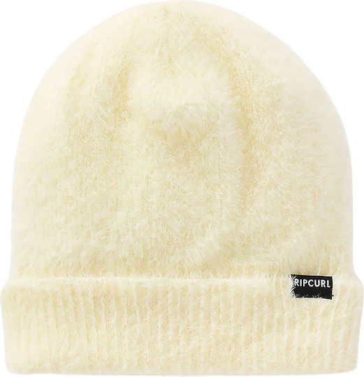 Women's Knitted Beanie in Ecru
