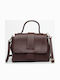 Leather Women's Satchel Bag Brown Chocolate