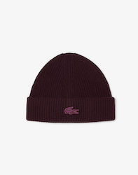 Lacoste Beanie Ανδρικός Σκούφος Πλεκτός σε Μωβ χρώμα