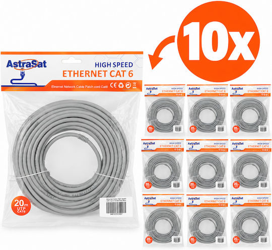 Cat.6 U/UTP Gigabit Ethernet-Netzwerkkabel 20 m 10 Stück