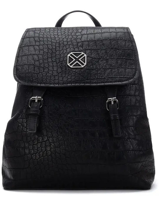 Women's Croco Black Backpack