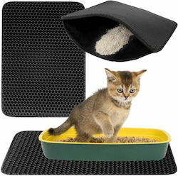 Cat Litter Mat Collecting Litter Granules Black 49.5 X 39.5 Cm Cat Litter Mat Collecting Litter Granules Black 49.5 X 39.5 Cm