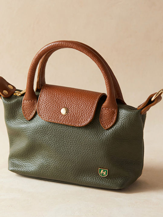 Evangelia Drosi Petite Damen-Ledertasche mit Klappe