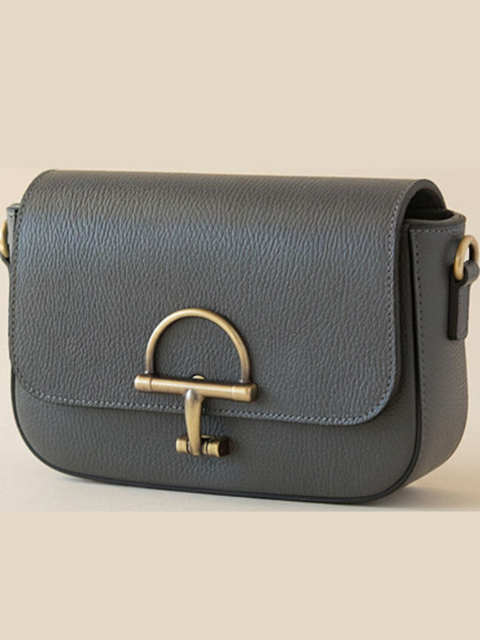 Graue Damen-Clutch aus Leder