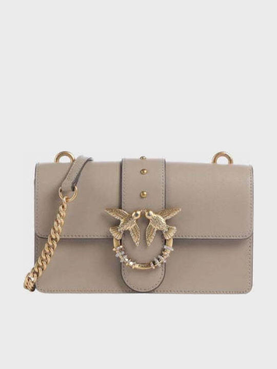 Pinko Love One Leather Women's Flap Bag Grigio ...