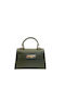 Khaki Leather Women's Satchel Bag