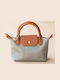 Petite Graue Damen-Ledertasche mit Klappe