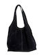 Damen-Hobo-Tasche aus schwarzem Wildleder