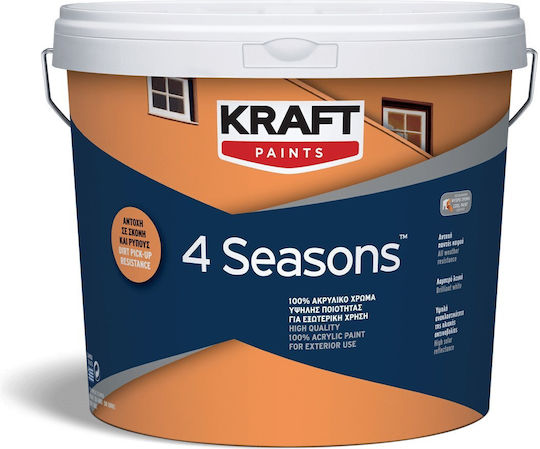Kraft 4 Seasons Plastic Acrylic Eco-Friendly Water-Based Paint for Exterior Use 2.7 L