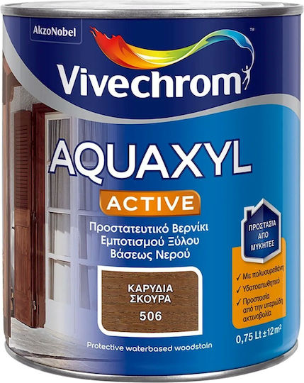 Vivechrom Aquaxyl Water-Based Polyurethane Wood Preservative Oregon Matte 750ml 75gr