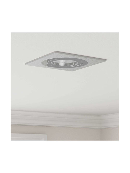 vidaXL Metal Recessed Spot Silver 9x9 cm 12 pcs