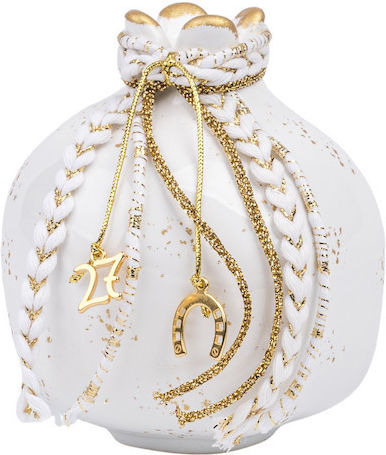 Philio Handmade Pomegranate Lucky Charm White Ceramic 2027 10.5x10.5cm