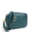 Leather Women's Crossbody Bag Green / Petrol Blue
