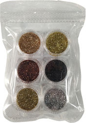 Комплект блестящи декорации за нокти Nail Art Diamond Glitter 6 бр. 910587 Комплект блестящи декорации за нокти Nail Art Diamond Glitter 6 бр. 910587