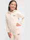Beige Kinder-Sweatshirtjacke