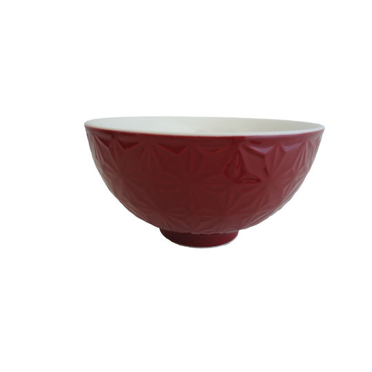 keleman Διακοσμητικό Μπωλ Κεραμικό Κόκκινο 13.5x13.5cm 6τμχ